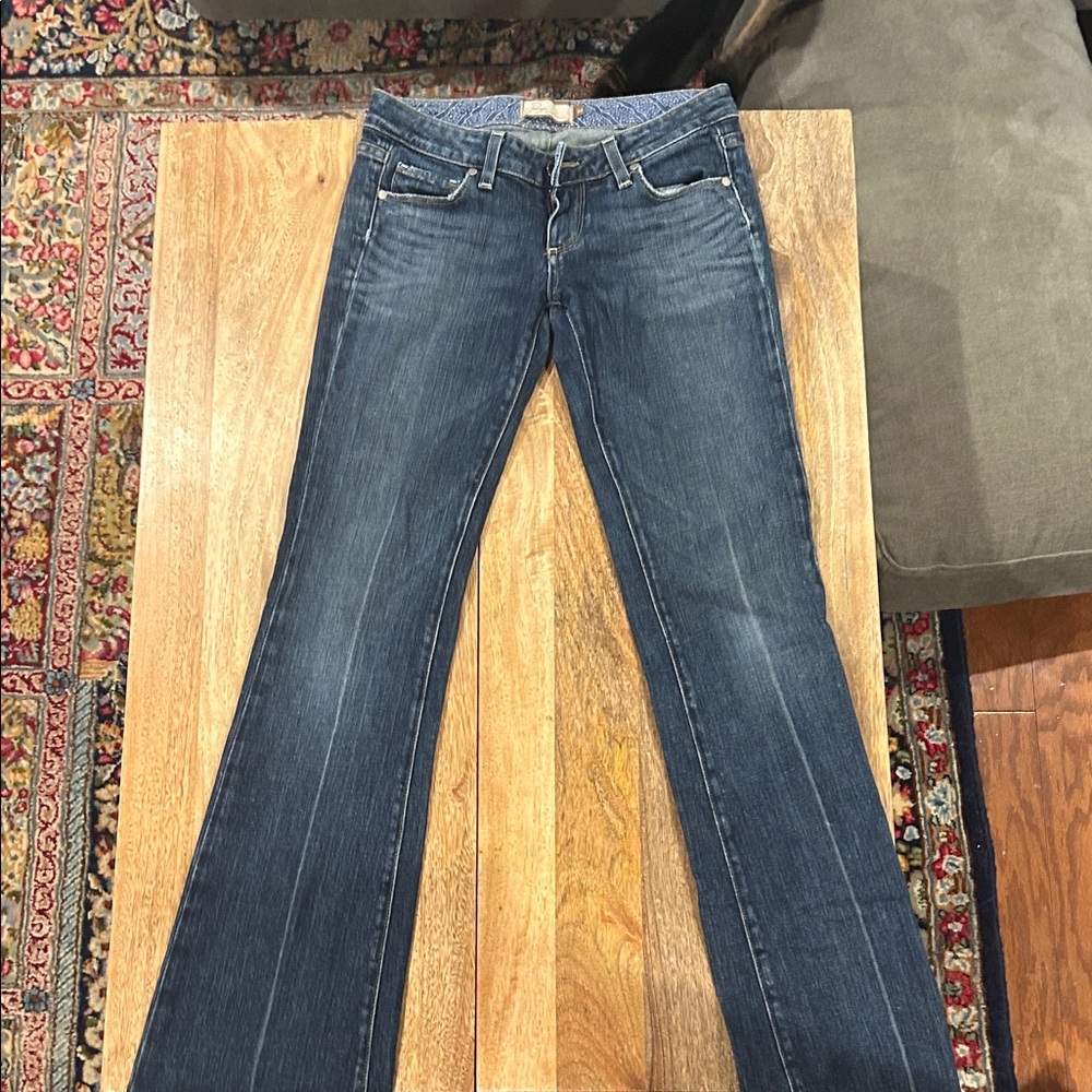 PAIGE Blue Flare Wide Leg Jeans